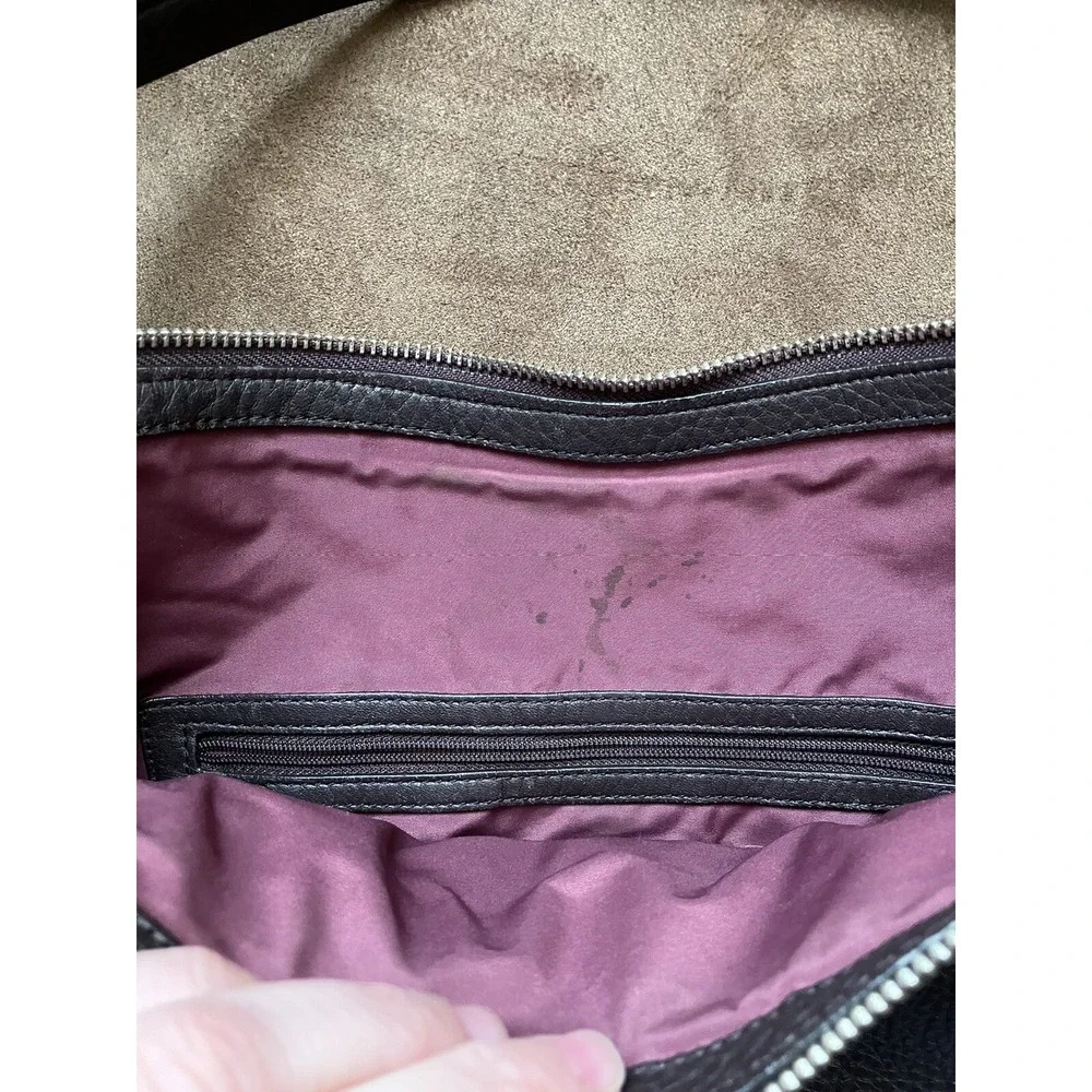 COLE HAAN Brown Pleated Pebbled Leather Hobo Large Shoulder‎ Tote Shopper Bag